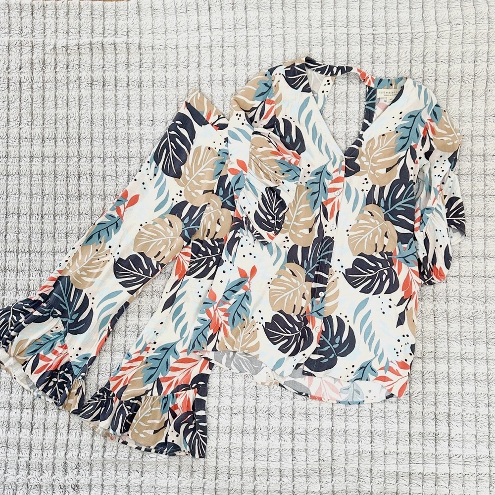 Saltwater Luxe Tropical Leaves Pajama Set